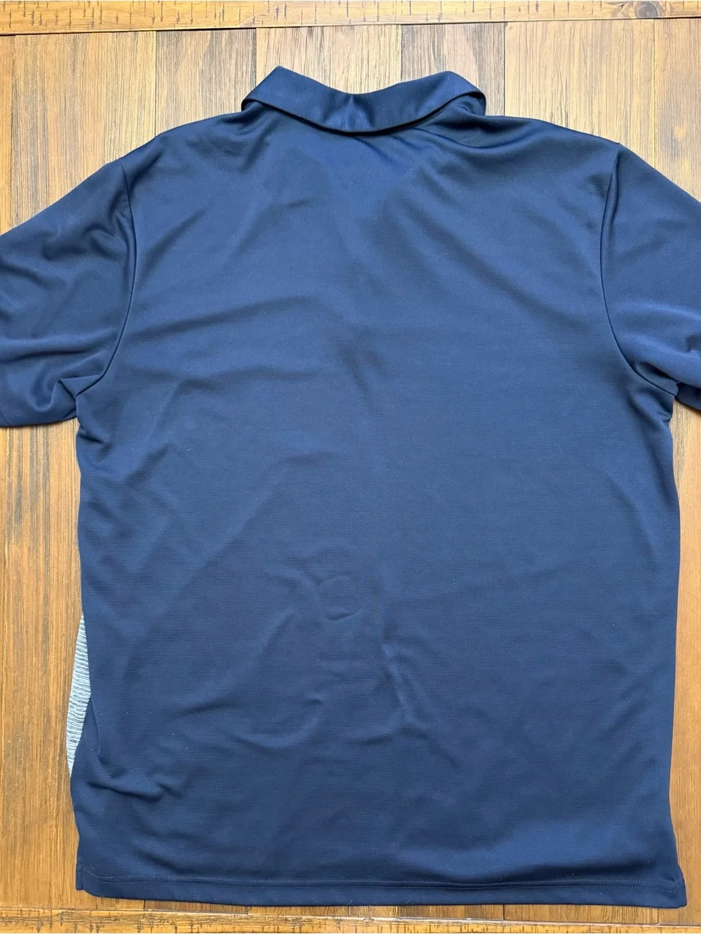 adidas Men’s Navy and Gray Striped Polo